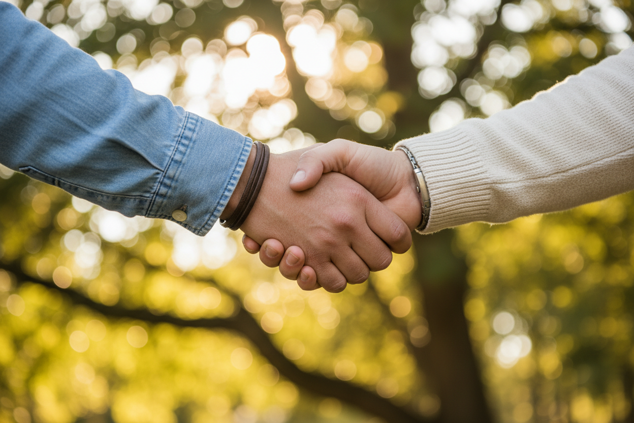 Outdoor Casual Handshake Banner